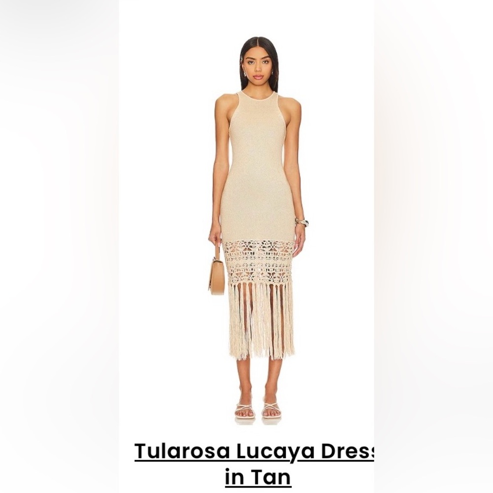 BRAND NEW - Tularosa Midi Dress in Cream with Fringe